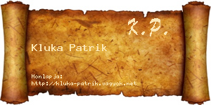 Kluka Patrik névjegykártya